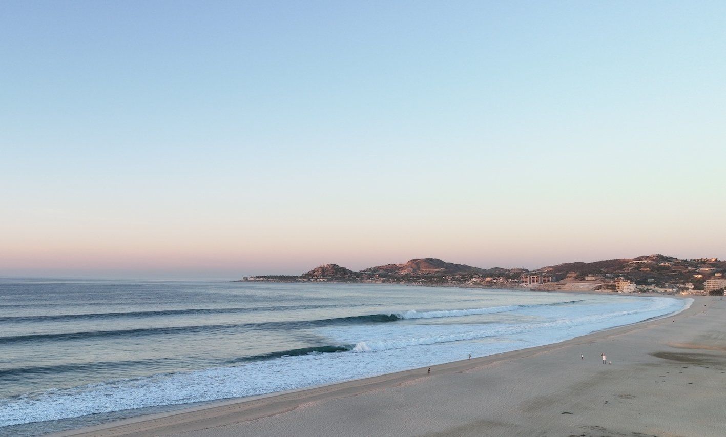 The beach at Bahía de las Palmas at sunrise