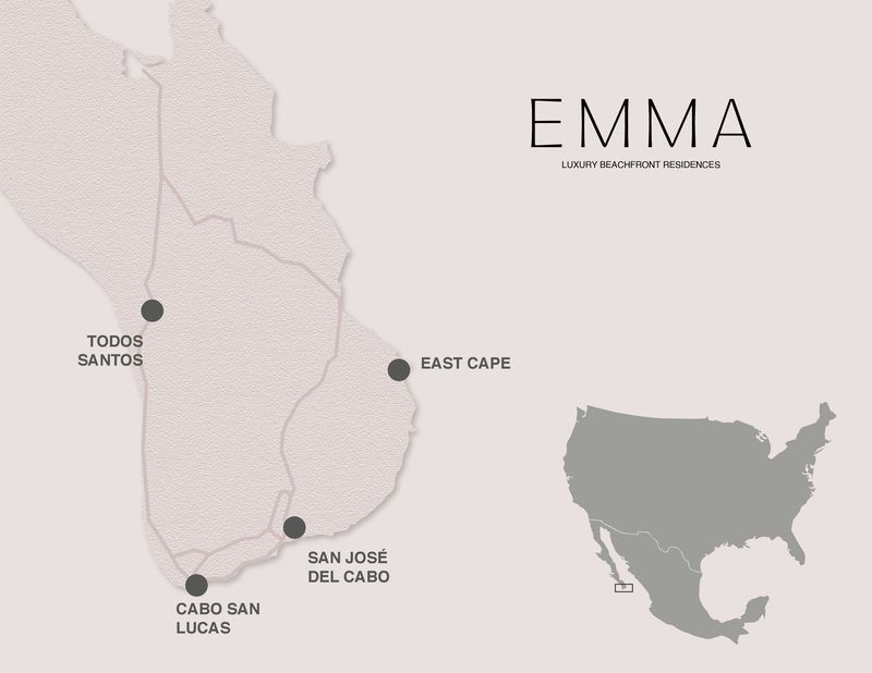 Map of Los Cabos and Baja California Sur showing EMMA